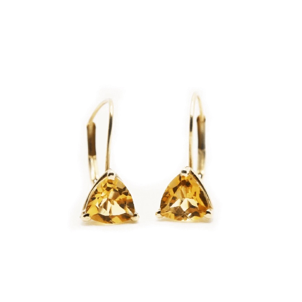 14K gold citrine earrings